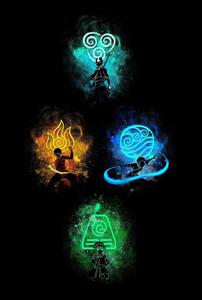 Aang in Avatar State with elements swirling - Avatar The Last Airbender avatar the last airbender wallpaper