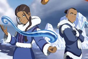 Aang takes flight as a powerful airbender avatar the last airbender wallpaper