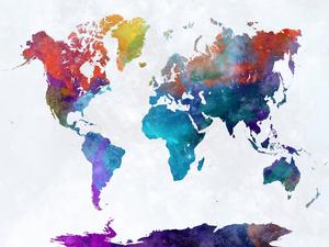 Abstract Watercolor World Map world map wallpaper