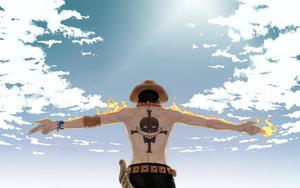 Ace On Fire One Piece Desktop one piece desktop wallpaper