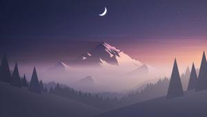 Admiring the Majestic Foggy Mountain minimalist wallpaper