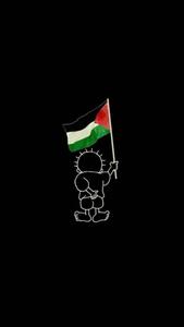Adorable Cartoon Depiction of Palestine Flag palestine wallpaper