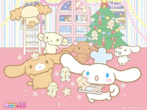 Adorable Cinnamoroll lounging on a pastel cloud Wallpaper