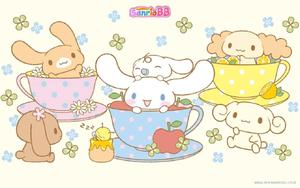 Adorable Cinnamoroll Relaxing on a Cloud Background Wallpaper