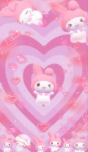 Adorable My Melody Holding Balloons in a Sea of Color my melody wallpaper