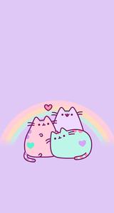 Adorable Pastel Pusheen Cats Bring Joy kawaii wallpaper
