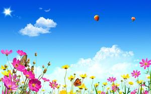 Adventure Awaits - Take in the Splendor of the Landscape from a Hot Air Balloon spring desktop wallpaper