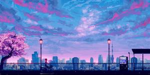 Aesthetic Anime Scene Desktop 4K desktop 4k wallpaper