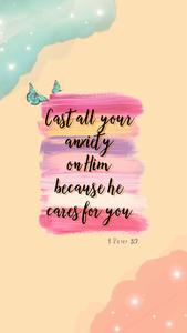 Aesthetic Bible Verse Peter 5:7 aesthetic bible verse wallpaper