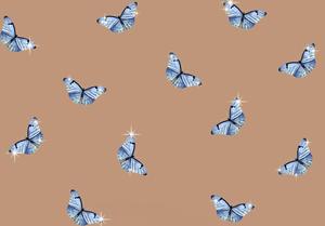 Aesthetic Blue Butterflies Laptop Wallpaper