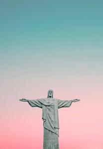 Aesthetic Christian Photograph Against Pink Horizon aesthetic christian wallpaper