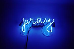 Aesthetic Christian Text With Neon Lights aesthetic christian wallpaper