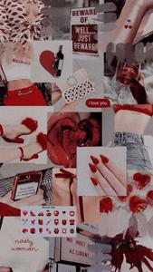 Aesthetic Collage Red Girl Things aesthetic collage wallpaper