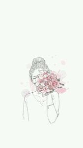 Aesthetic Girl With Pink Flowers aesthetic girl wallpaper