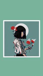 Aesthetic Girl With Roses aesthetic girl wallpaper