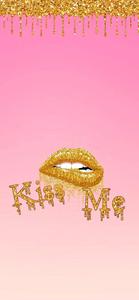 Aesthetic Girly Biting Golden Lips aesthetic girly wallpaper