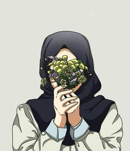 Aesthetic Hijab Cartoon Flowers hijab cartoon wallpaper