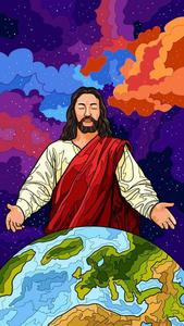 Aesthetic Jesus Above Earth aesthetic jesus wallpaper