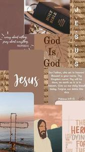 Aesthetic Jesus Brown Collage aesthetic jesus wallpaper