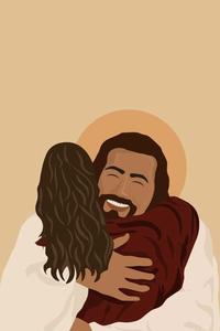 Aesthetic Jesus Hugging Follower aesthetic jesus wallpaper