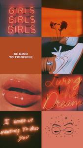 Aesthetic Orange Baddie Collage baddie wallpaper