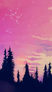 Aesthetic Pink iPhone Forest With Pink Sky aesthetic pink iphone wallpaper