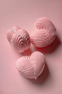 Aesthetic Pink iPhone Meringue Hearts aesthetic pink iphone wallpaper