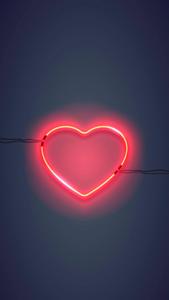 Aesthetic Pink iPhone Neon Red Heart aesthetic pink iphone wallpaper