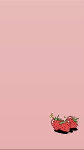 Aesthetic Pink iPhone Strawberry On The Side aesthetic pink iphone wallpaper