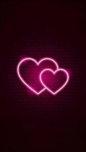 Aesthetic Pink iPhone Two Neon Hearts aesthetic pink iphone wallpaper