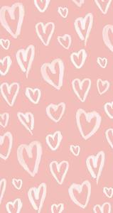 Aesthetic Pink iPhone White Hearts Wallpaper