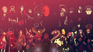 Akatsuki members standing in the moonlight  Wallpaper