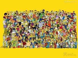 All-Star Cast of The Simpsons Poster simpsons wallpaper