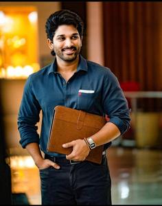 Allu Arjun HD Blue Shirt allu arjun hd wallpaper