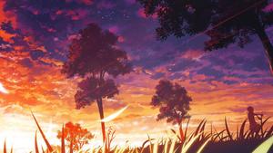 Alluring Sunset Anime Scenery anime scenery wallpaper