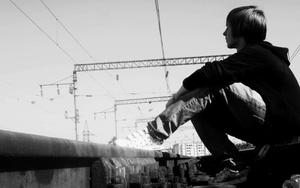 Alone Boy On The Side Train Rails Picture alone boy wallpaper