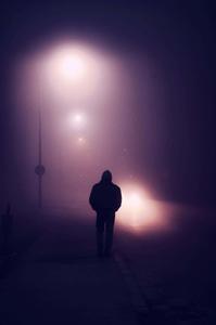 Alone Boy Purple Streetlights Picture alone boy wallpaper