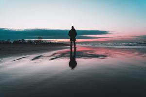 Alone Boy Sand Reflection Picture alone boy wallpaper