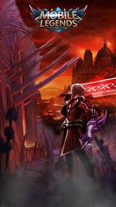Alucard With Mobile Legends Logo mobile legends logo wallpaper