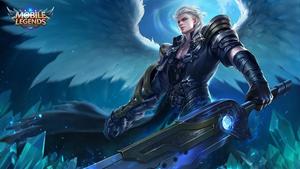 Alucard With Mobile Legends Logo mobile legends logo wallpaper