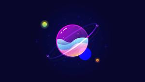 Amoled Neon Planets amoled wallpaper