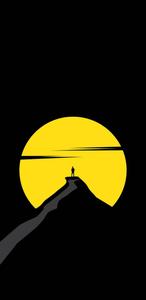 Amoled Yellow Full Moon amoled wallpaper