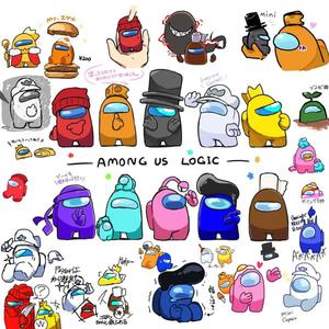 Among Us Cute Characters Picture Wallpaper
