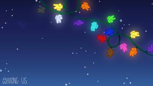 Among Us Holiday Lights Wallpaper