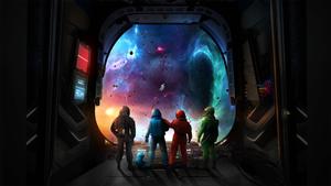 Among Us Realistic Space Art Wallpaper