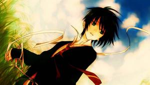 An Adorable Anime Boy in a Grass Field anime boy wallpaper