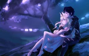 An Adorable Anime Couple Enjoying a Happy Moment anime couple wallpaper