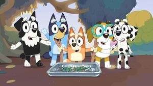 An adorable background of Bluey from the TV show. bluey wallpaper