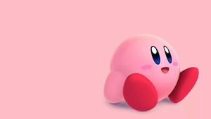 An Adorable Kirby Character Poses Among Colorful Stars Wallpaper