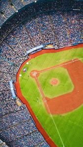 An aerial view of a majestic baseball stadium baseball wallpaper